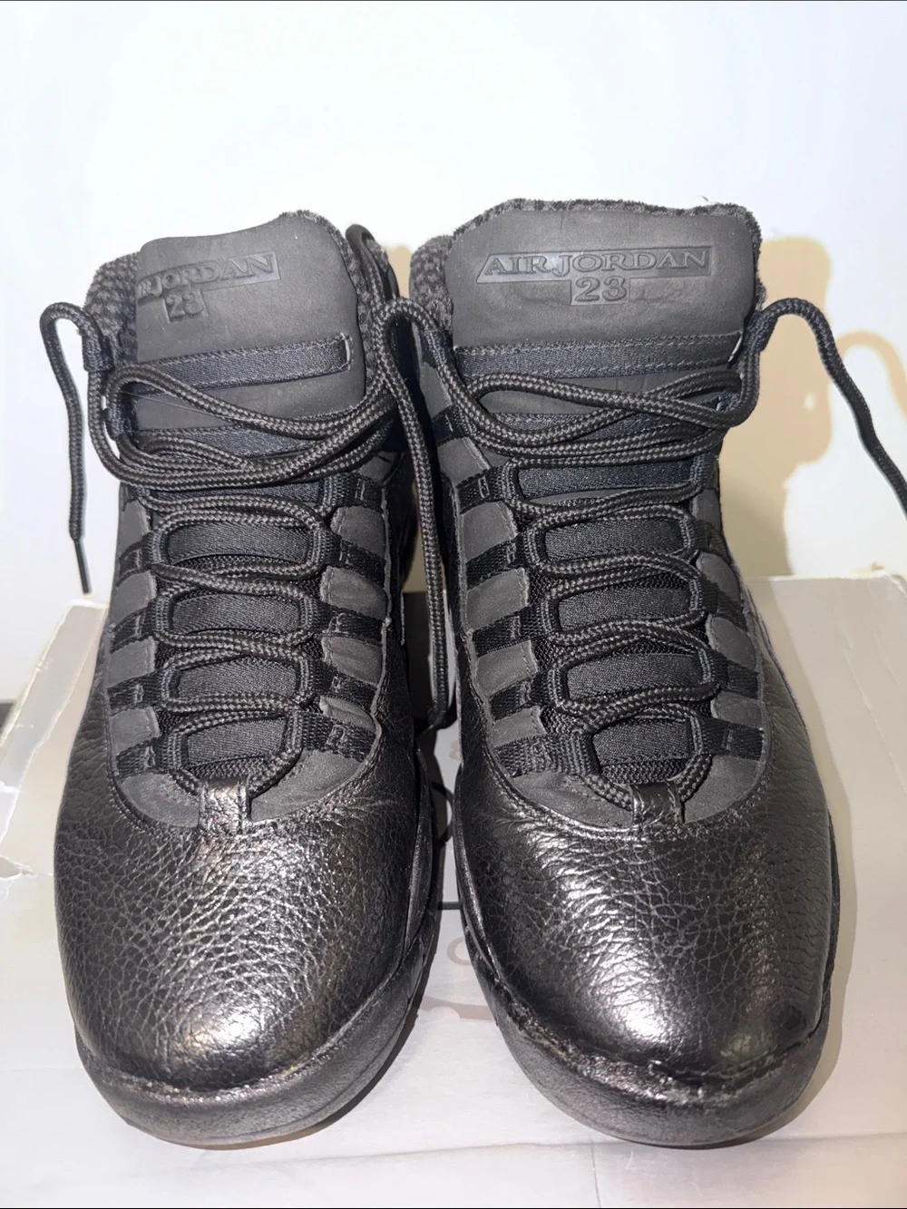 👟⛹🏿👟 Jordan 10 Men's All-Black Leather  Sneakers 8.5M